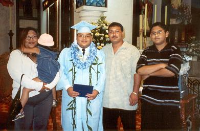 My nephew, David Peter, and his dad, Jeff Maratita, & family at his 8th grade graduation